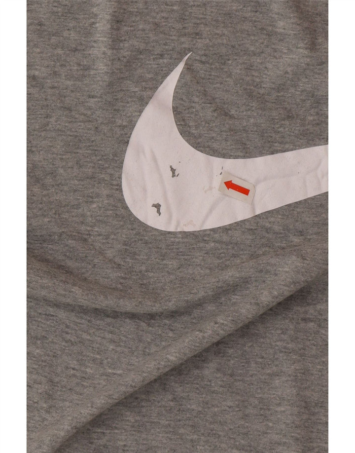 Camiseta Nike masculina gráfica Top pequeno algodão cinza