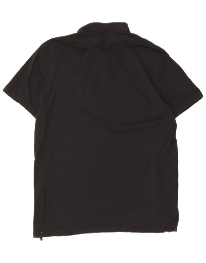 Camisa polo masculina All Saints de algodão preto médio