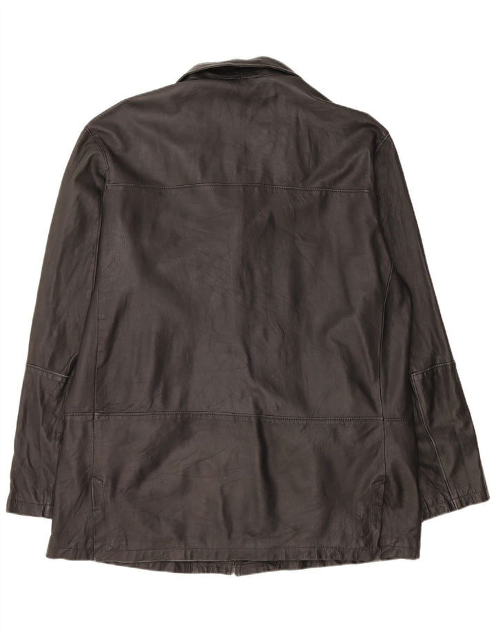 Jaqueta blazer masculina Bizzarro com 3 botões IT 54 2XL couro preto