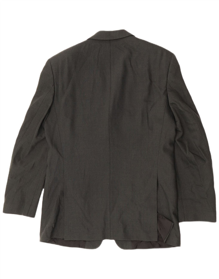 Jaqueta Blazer Masculina Hugo Boss com 3 Botões EU 50 Lã Cinza Grande