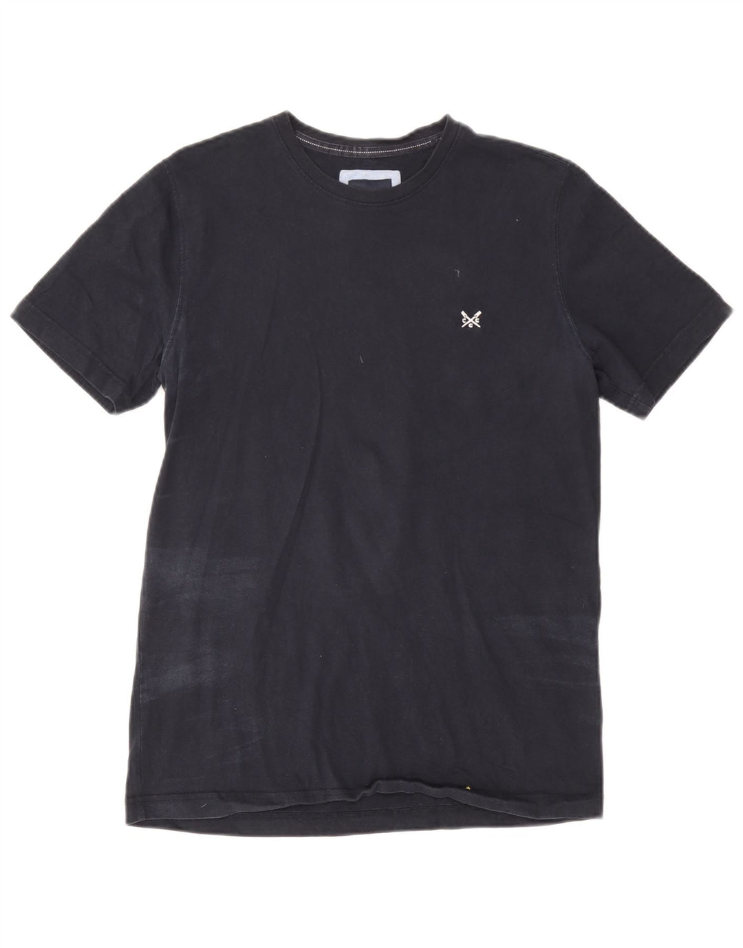 Camiseta masculina Crew Clothing Top médio algodão azul marinho