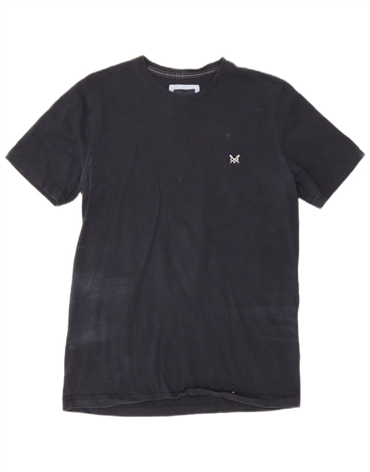 Camiseta masculina Crew Clothing Top médio algodão azul marinho