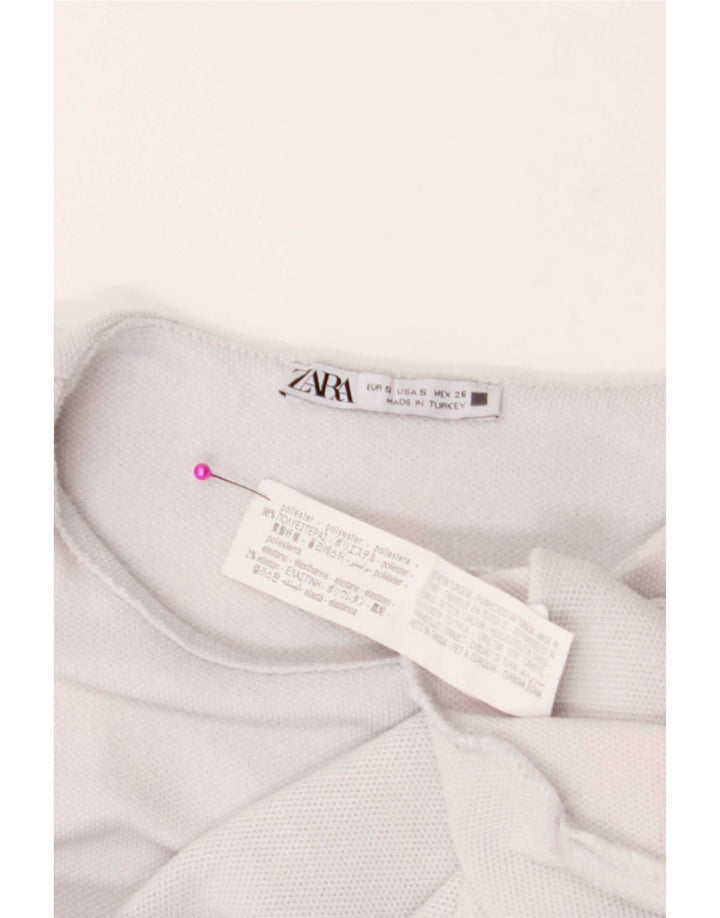 Zara Womens Vest Top UK 10 Pequeno Poliéster Branco