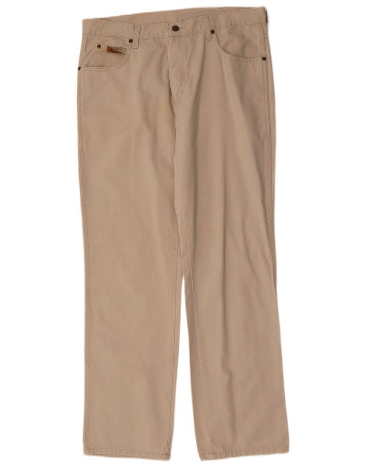 Calça casual reta masculina WRANGLER W36 L32 algodão bege