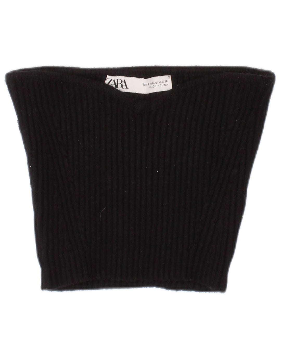 Zara Top feminino sem ombro curto em viscose preta pequena