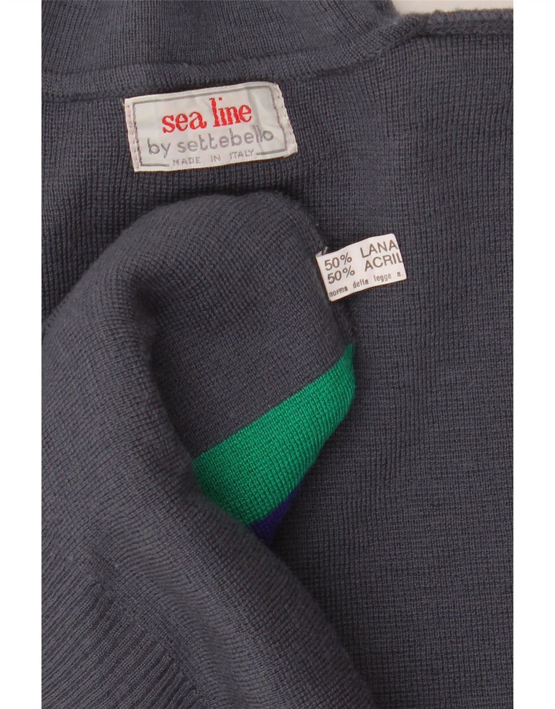 Suéter masculino SETTEBELLO com gola polo e lã grande cinza colorblock