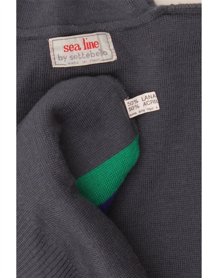 Suéter masculino SETTEBELLO com gola polo e lã grande cinza colorblock