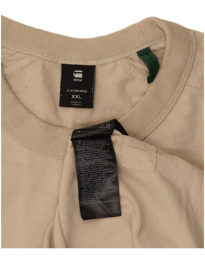 Camiseta masculina G-STAR Top 2XL algodão bege