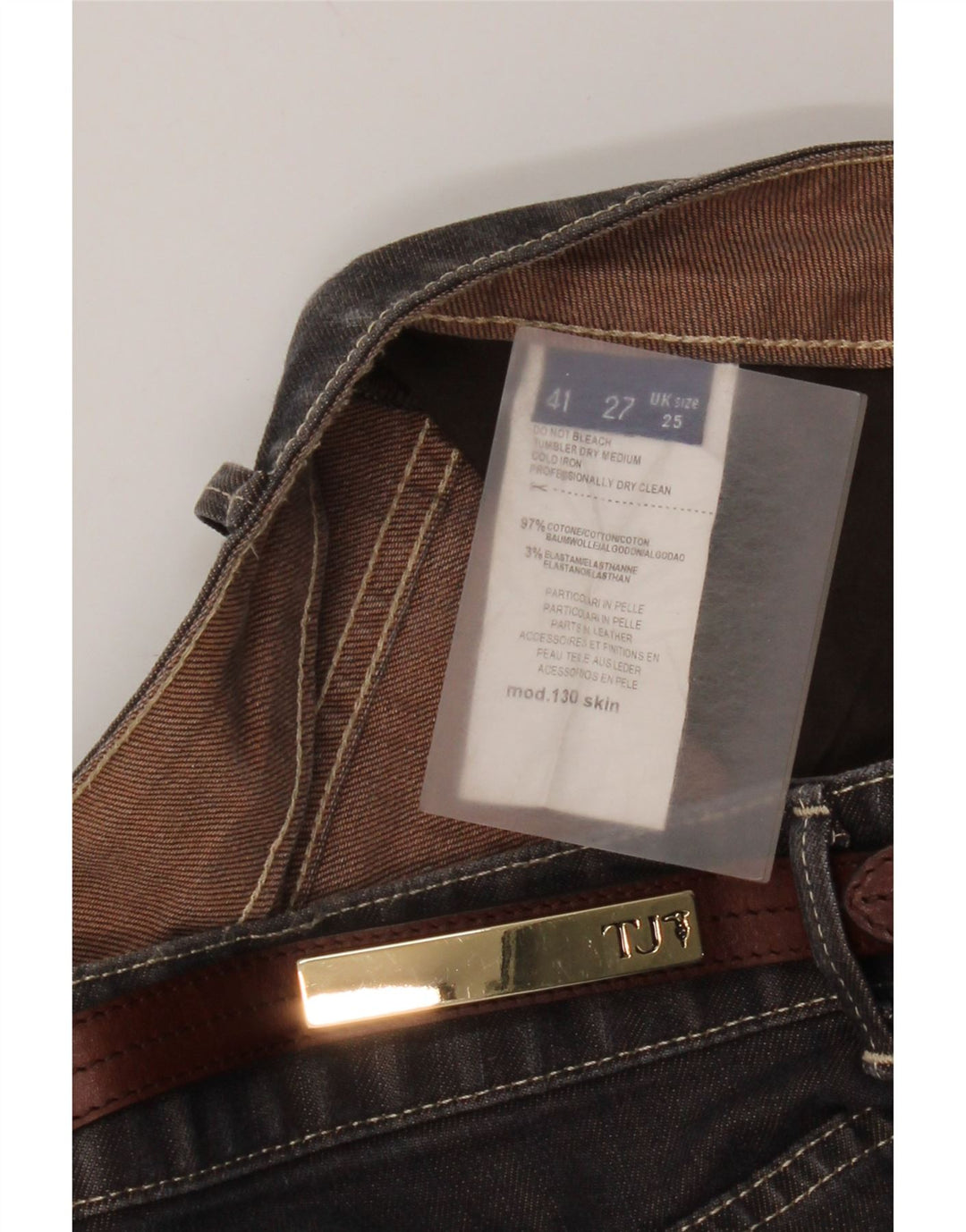 Trussardi Jeans Slim Feminino W25 L30 Algodão Marrom