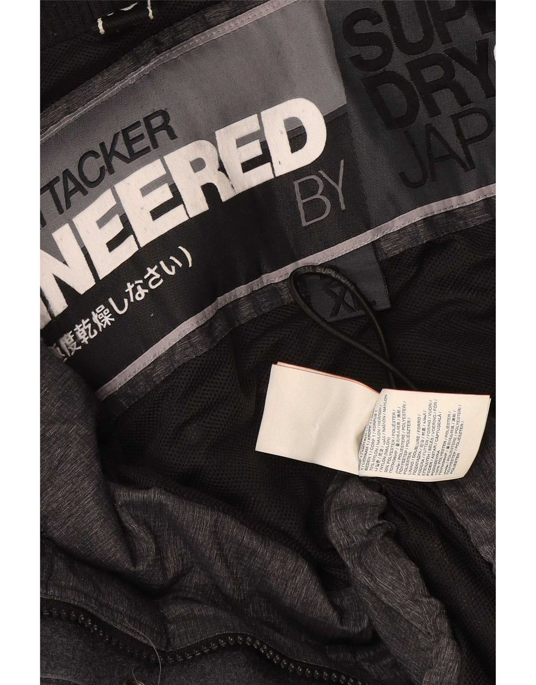 Jaqueta corta-vento masculina Superdry UK 44 2XL poliéster preto