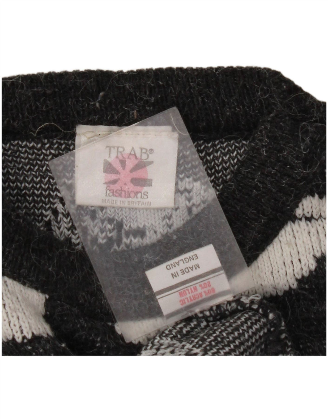 Suéter feminino VINTAGE com gola redonda Reino Unido 16 grande acrílico manchado cinza