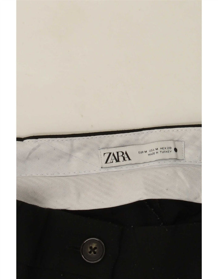 Zara Womens Pegged Chino Shorts Médio W28 Preto