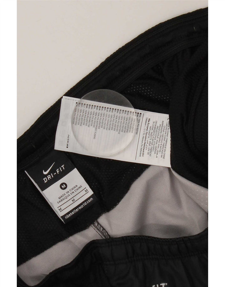Shorts esportivos masculinos Nike Dri Fit médio preto colorblock poliéster