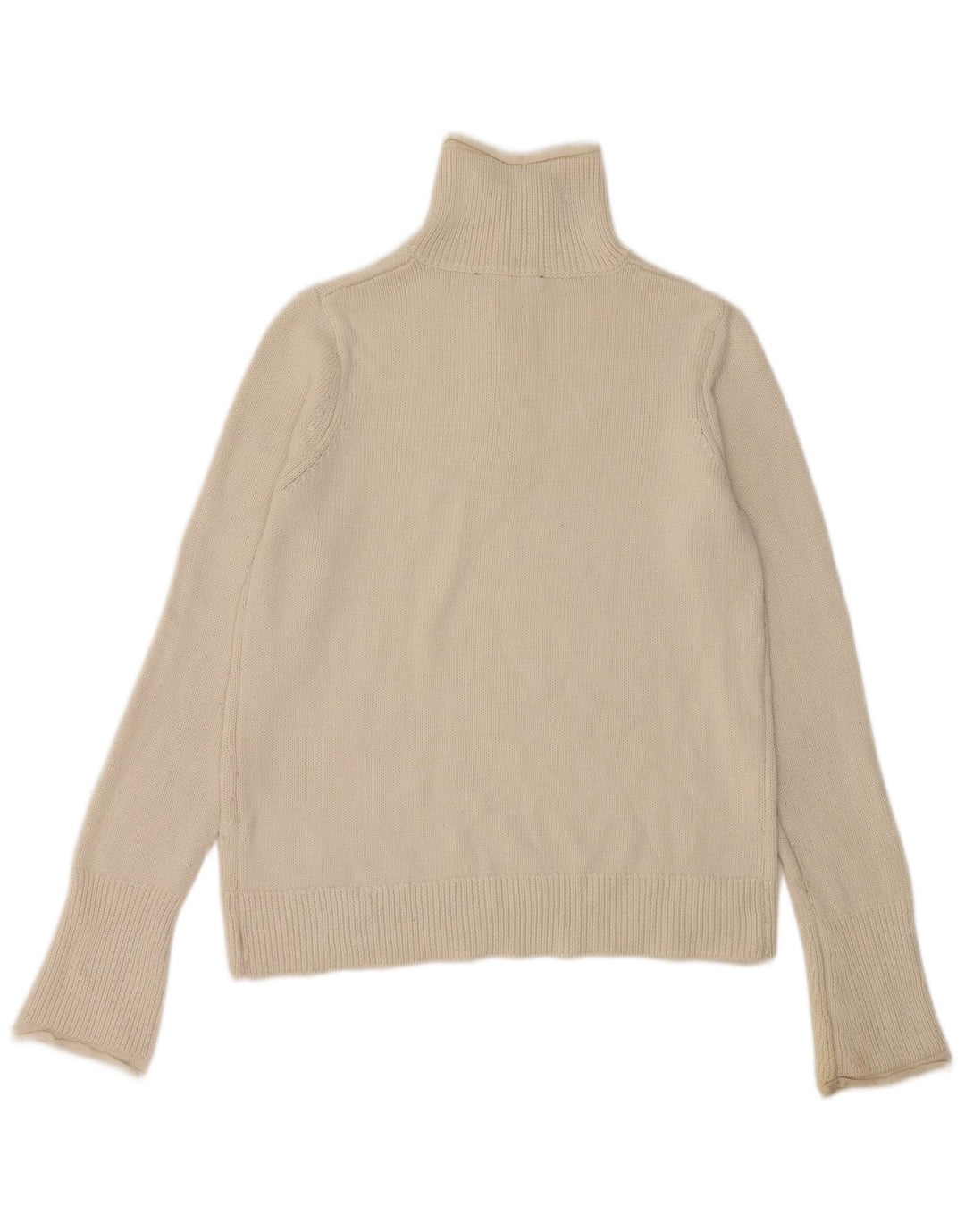 Zara Suéter feminino com gola e zíper Reino Unido 14 grande branco