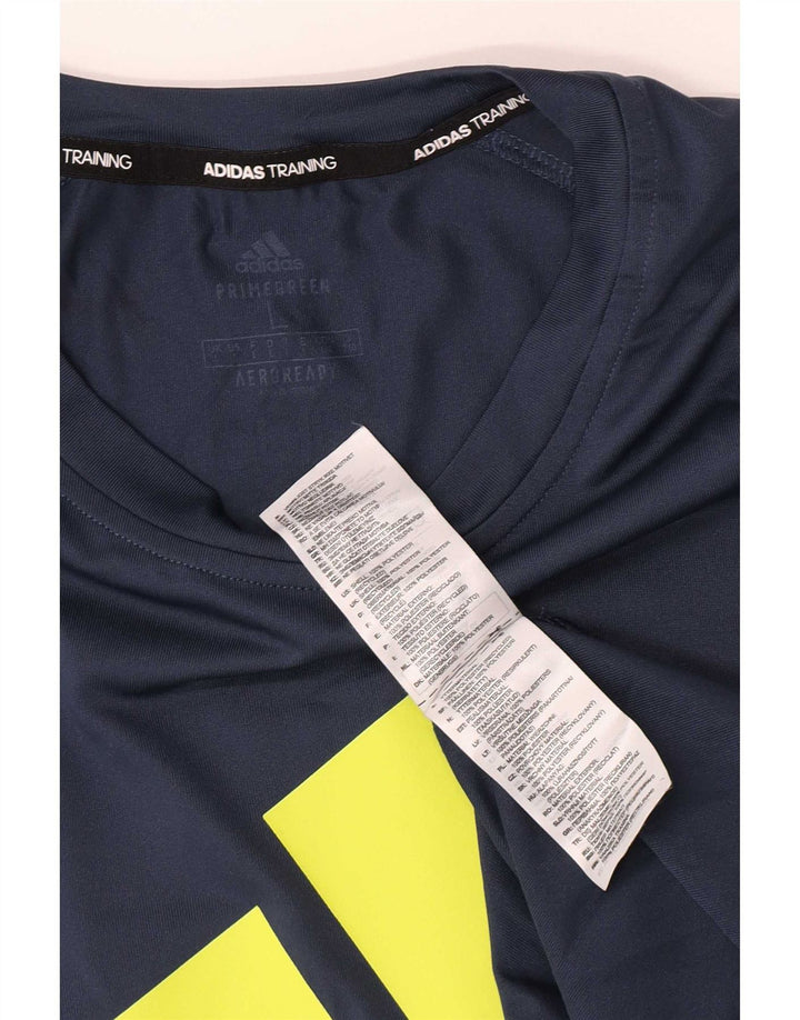 Camiseta Adidas Masculina Regular Graphic Top Grande Bloco Colorido Azul Marinho