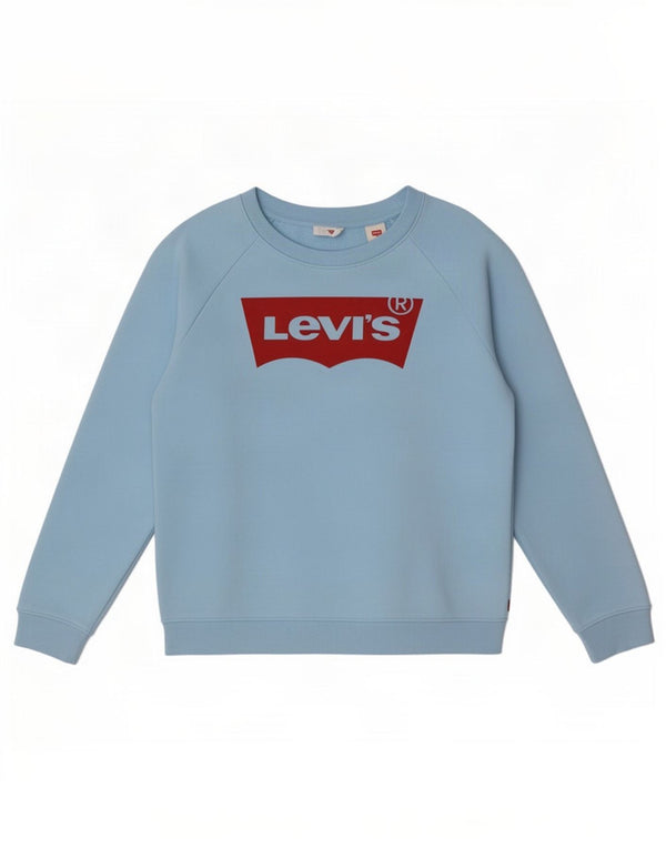 Levi's Mens Graphic Oversized Moletom Jumper UK 6 XS Azul Algodão