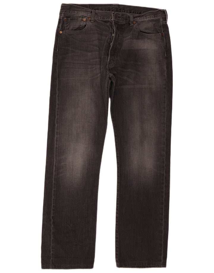 Calça jeans masculina Levi's 501 Straight W36 L34 cinza algodão