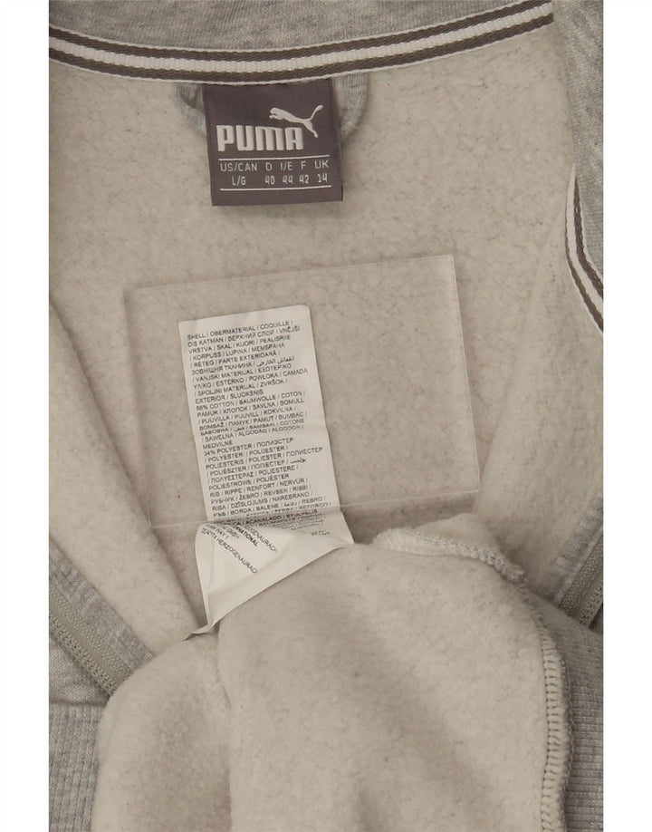 PUMA Womens Tracksuit Top Jacket UK 14 Large Grey Cotton Vintage Puma and Second-Hand Puma from Messina Hembry 