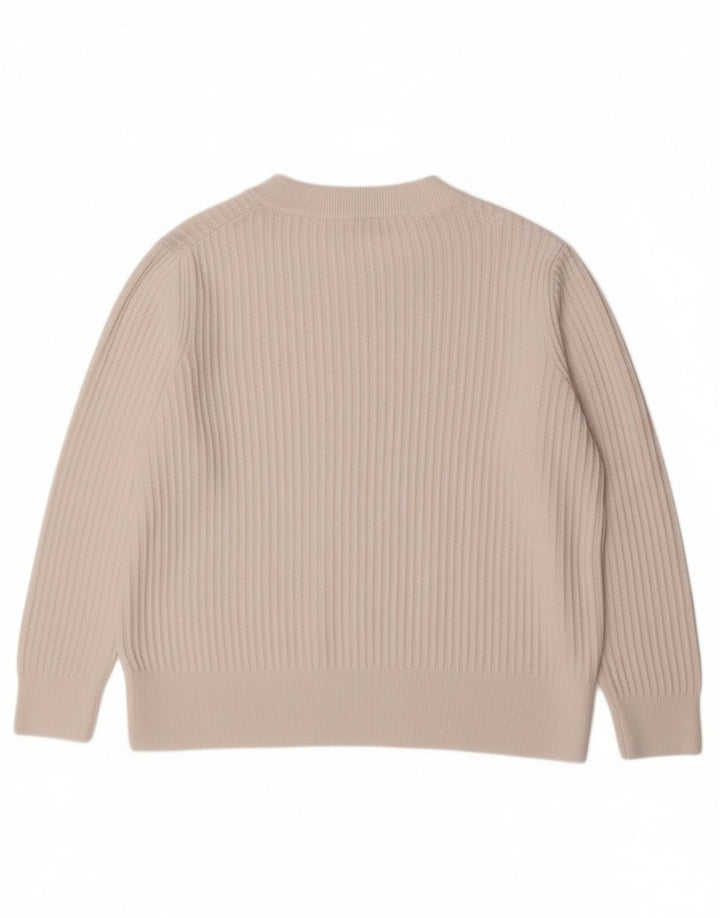Suéter feminino GANT com gola redonda UK 18 XL algodão branco clássico