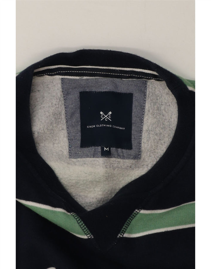 Crew Clothing Mens Moletom Jumper Médio Azul Marinho Listrado Algodão