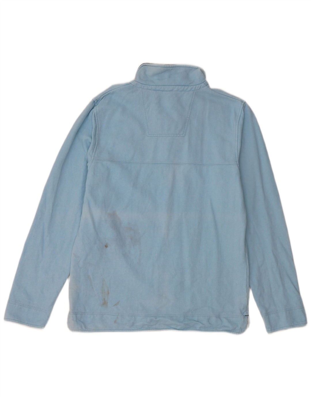 Crew Clothing Mens Zip Neck Moletom Jumper Médio Algodão Azul