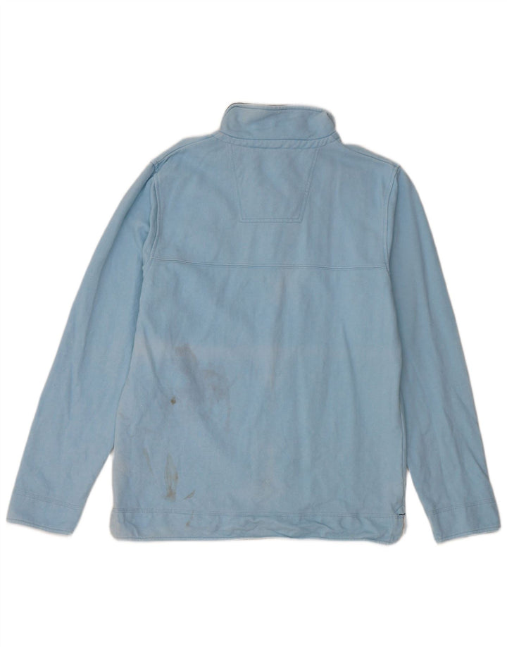 Crew Clothing Mens Zip Neck Moletom Jumper Médio Algodão Azul