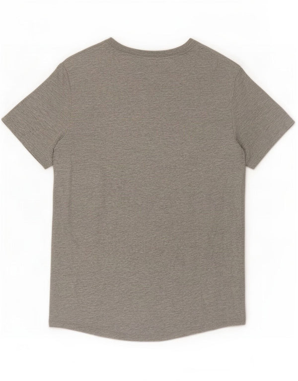 Camiseta feminina Nike UK 12 algodão manchado cinza médio
