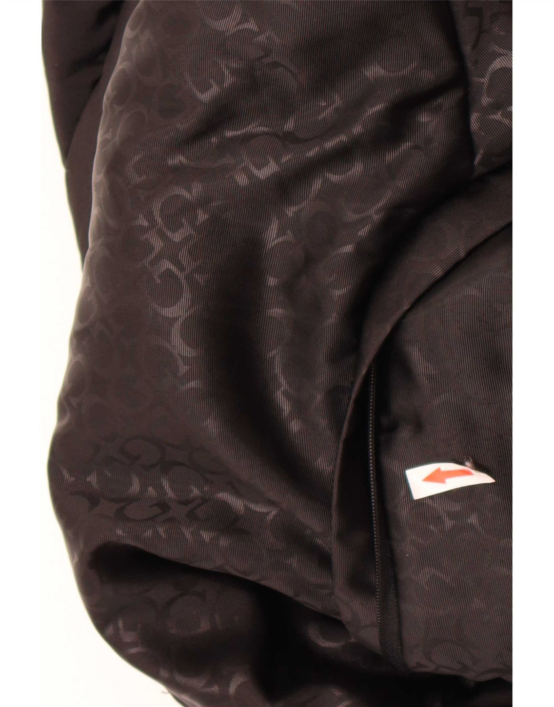 Jaqueta feminina Guess Crop Graphic acolchoada UK 6 XS poliéster preto