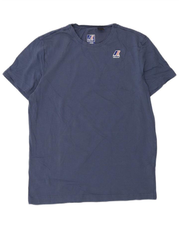 Camiseta masculina K-WAY top grande algodão azul marinho