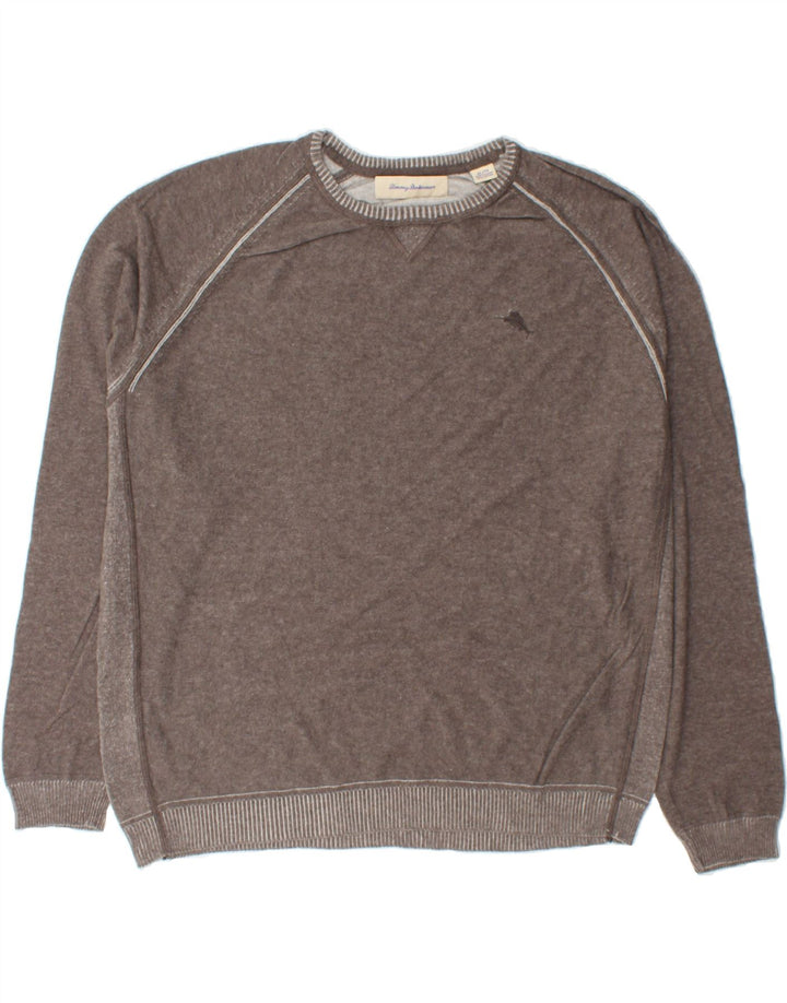 TOMMY BAHAMA Mens Boat Neck Jumper Sweater XL Grey Cotton Vintage Tommy Bahama and Second-Hand Tommy Bahama from Messina Hembry 