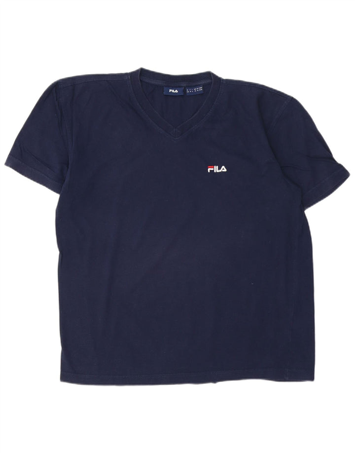 Camiseta masculina FILA Top médio algodão azul marinho