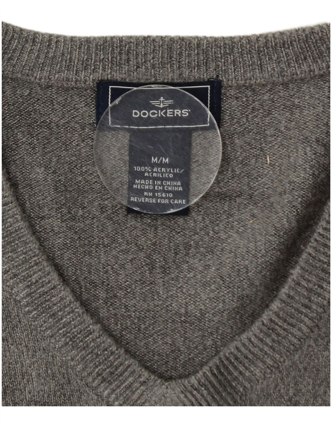 Suéter masculino Dockers com decote em V cinza médio acrílico