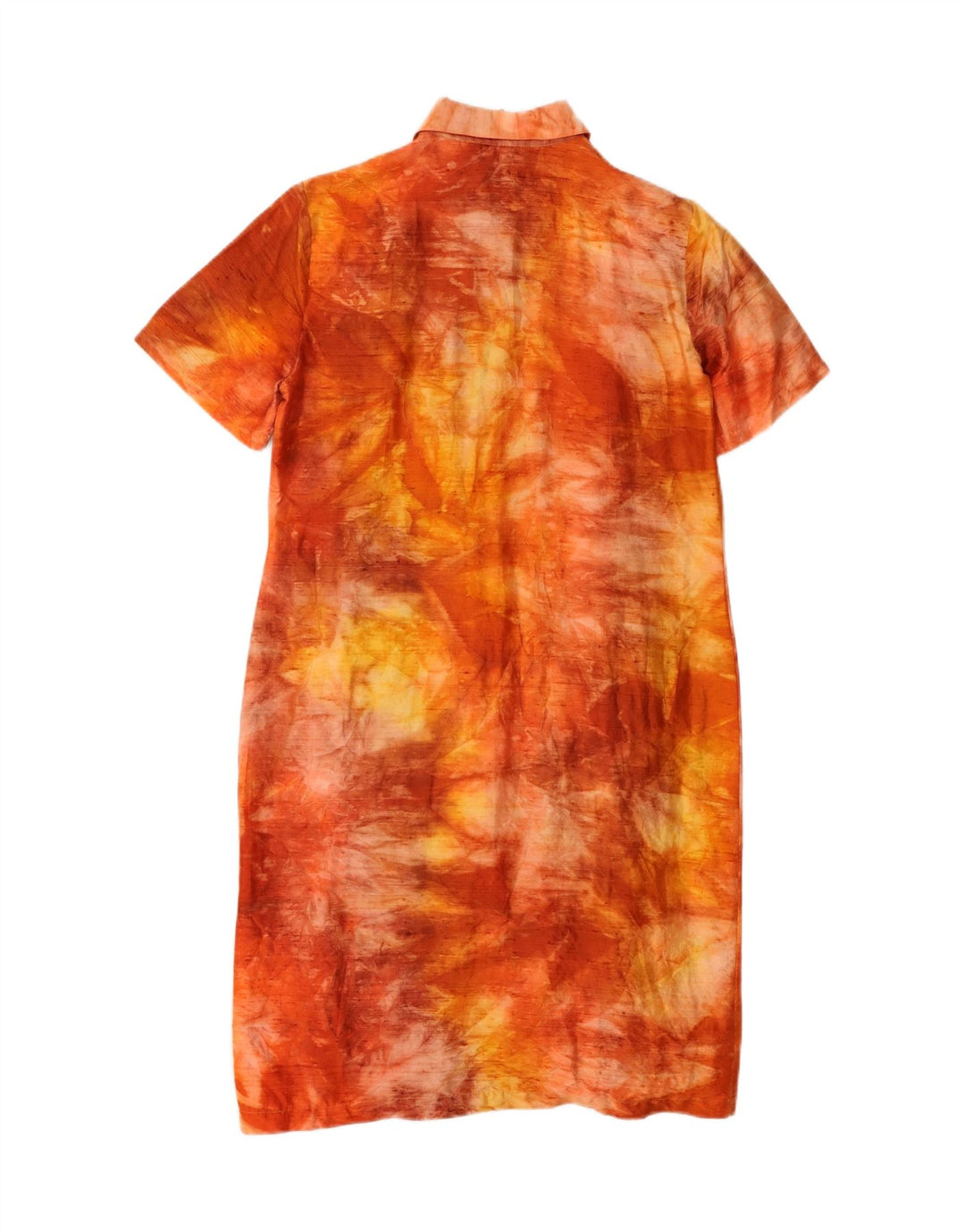 Vestido camisa feminino Daniel & Mayer IT 46 grande laranja tie-dye seda