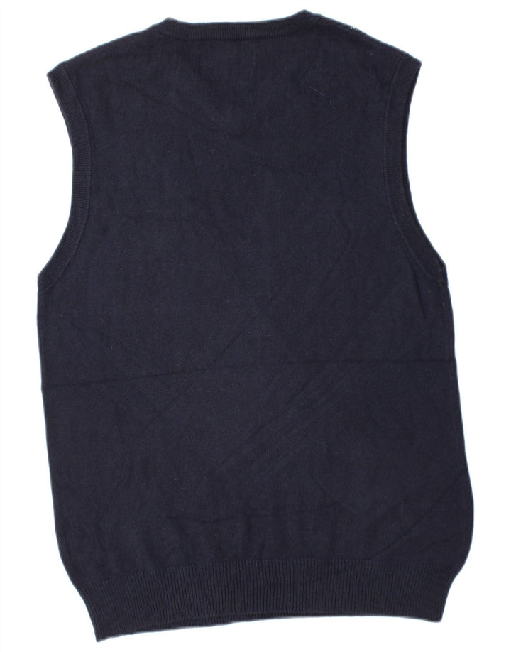 American Eagle Mens Colete Regata Médio Azul Marinho Argyle/Diamante Algodão