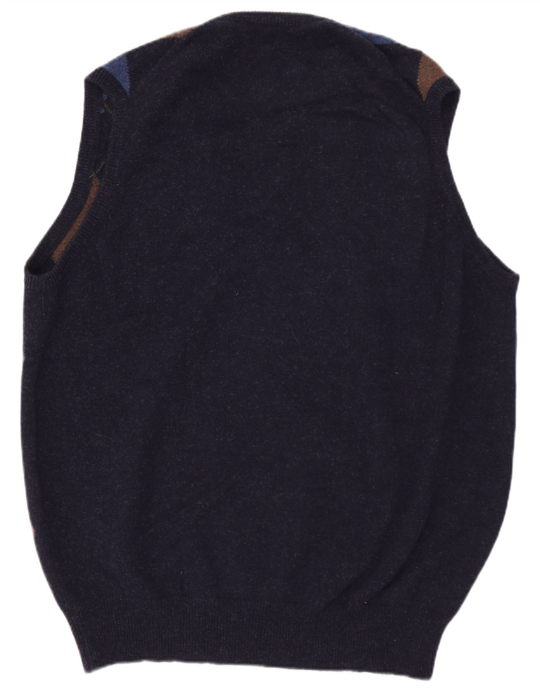 WILLIAM LOCKIE Colete masculino regata IT 52 grande lã de cordeiro azul marinho