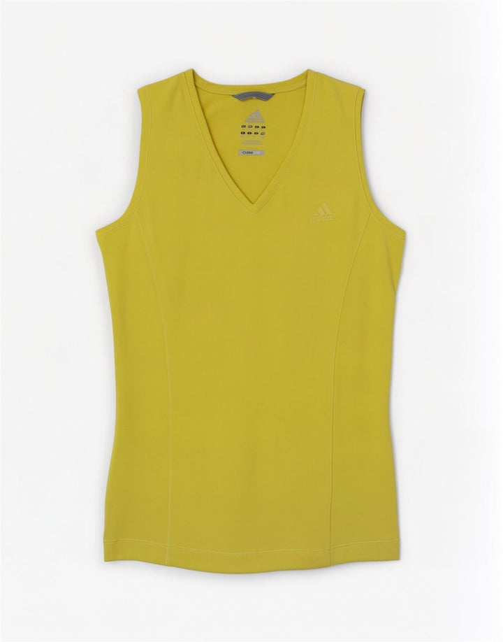 Adidas Womens Climalite Vest Top UK 14 Médio Amarelo Poliéster