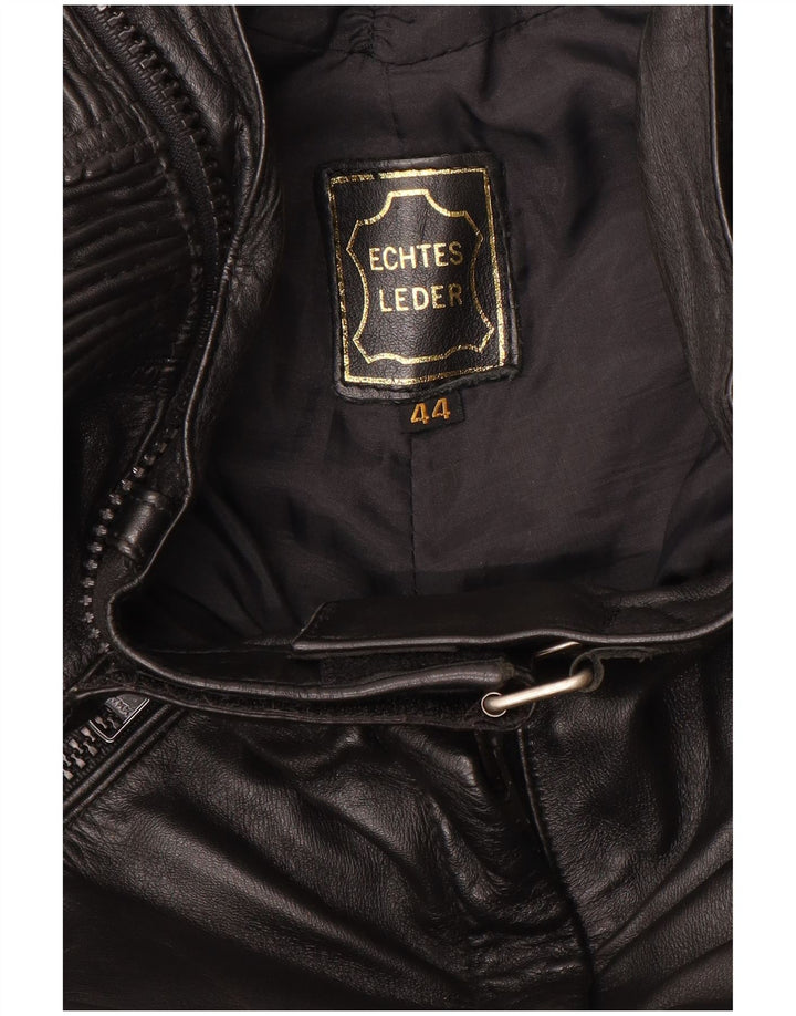 Calça feminina VINTAGE Moto Racer IT 44 médio W30 L27 couro preto