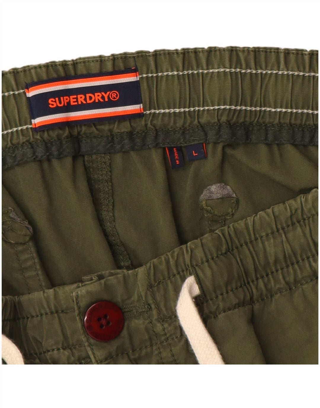 Shorts Chino Masculino Superdry Grande W34 Algodão Cáqui