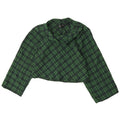 Zara Blusa feminina cropped manga 3/4 oversized Reino Unido 10 pequena xadrez verde