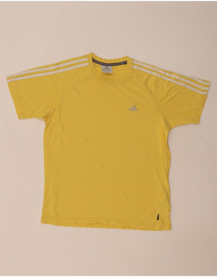 Adidas Mens T-Shirt Top Pequeno Algodão Amarelo