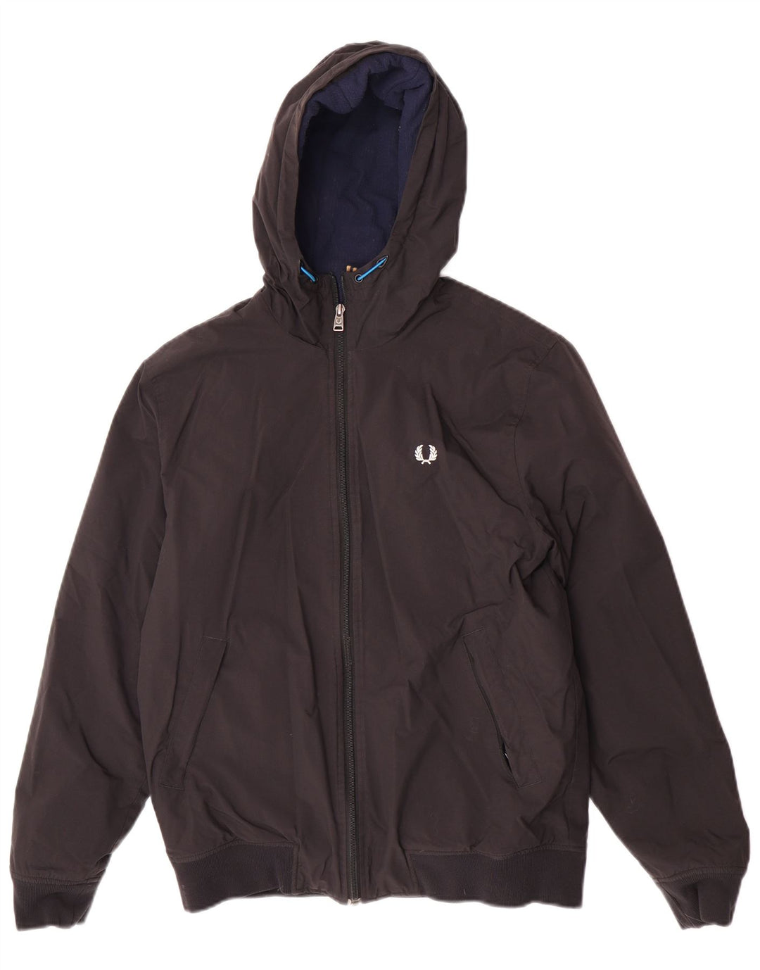 Jaqueta bomber masculina com capuz Fred Perry UK 36 pequena poliamida preta