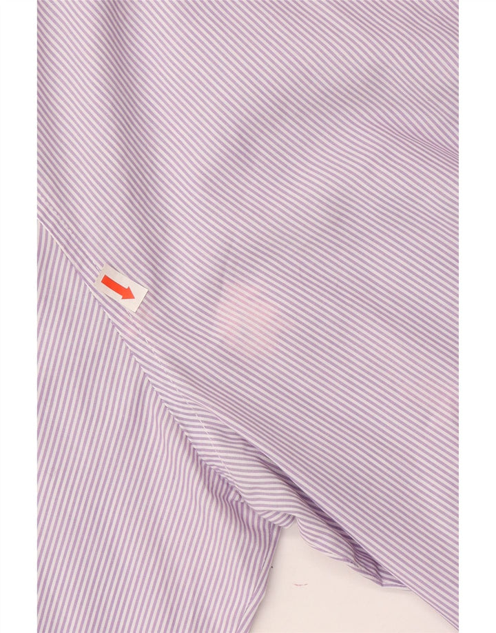 BENETTON Mens Shirt Large Purple Pinstripe Cotton Vintage Benetton and Second-Hand Benetton from Messina Hembry 