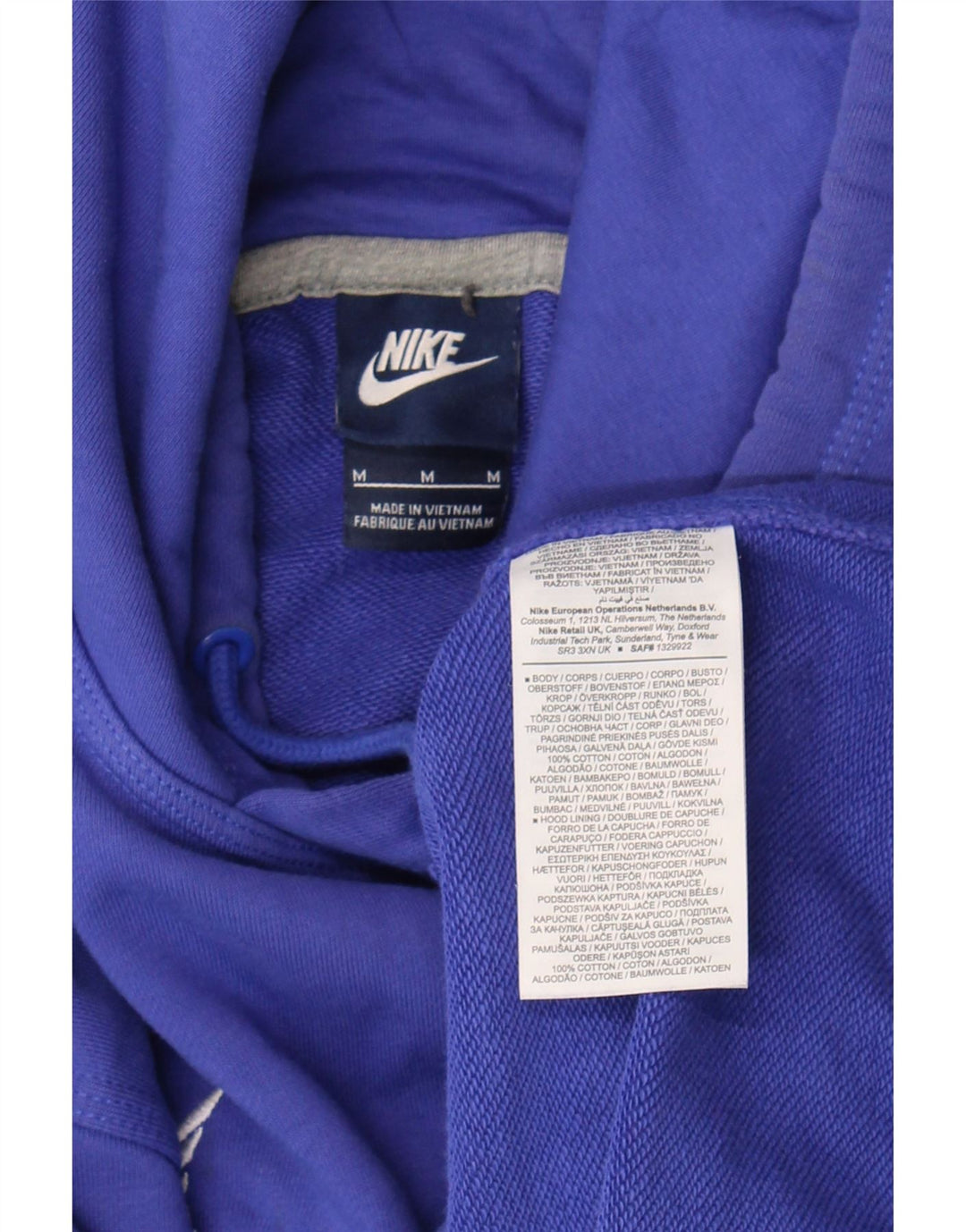 Jumper com capuz gráfico masculino Nike médio azul algodão