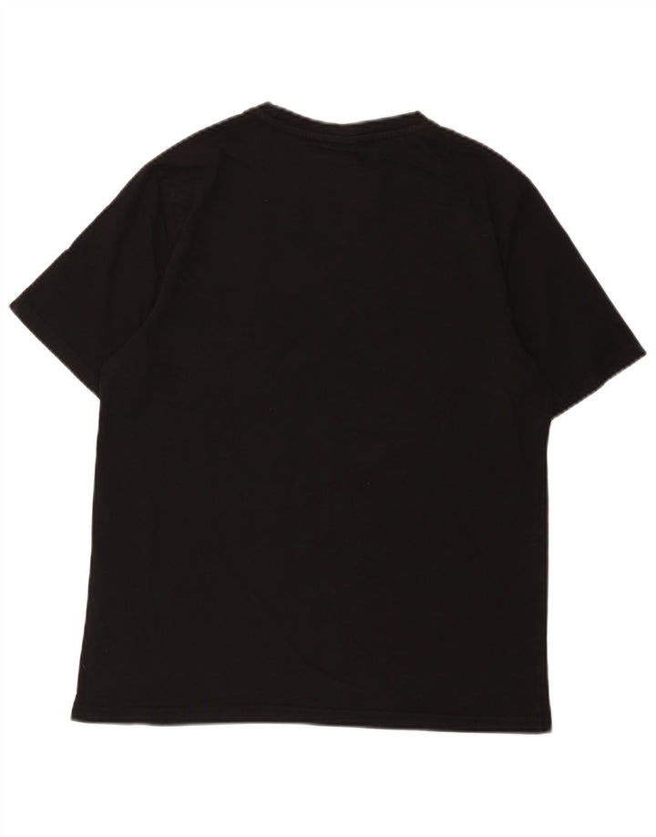 Ellesse Camiseta masculina gráfica top pequeno algodão preto