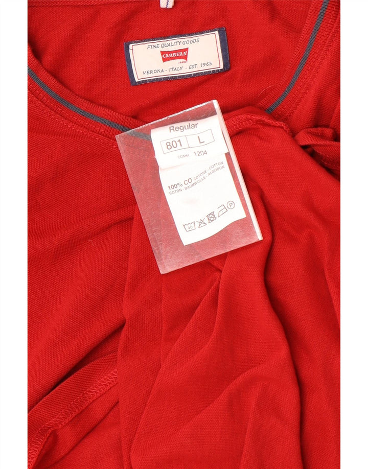 Camiseta masculina Carrera grande algodão vermelho
