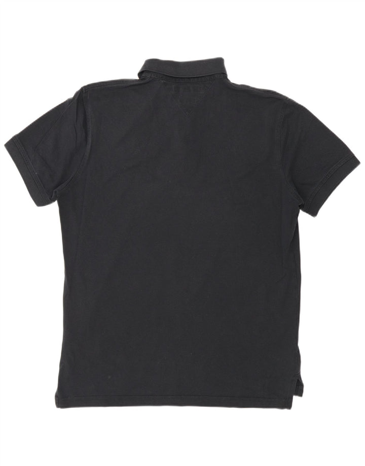 Camisa polo masculina Tommy Hilfiger Regular Fit algodão preto médio