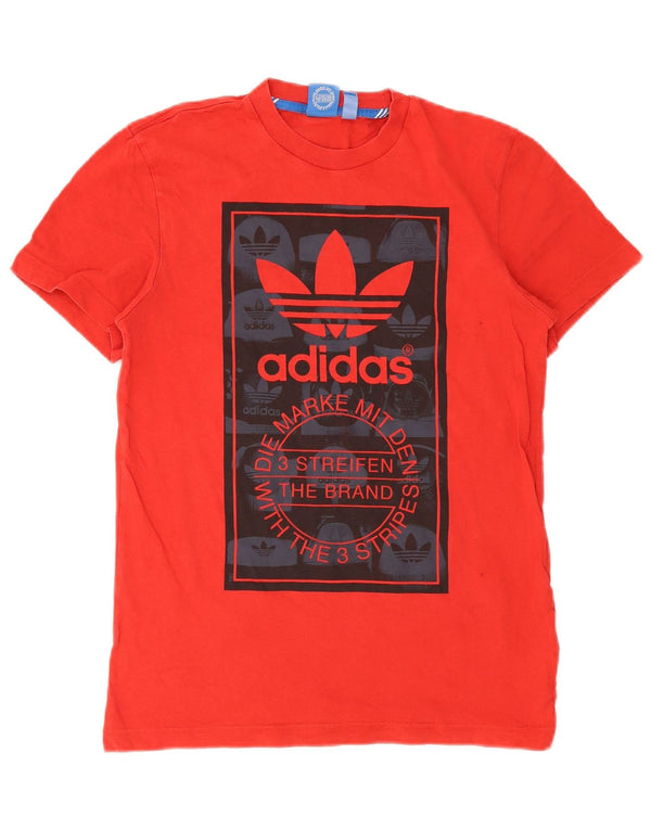 Adidas Mens Graphic T-Shirt Top XS Red Cotton