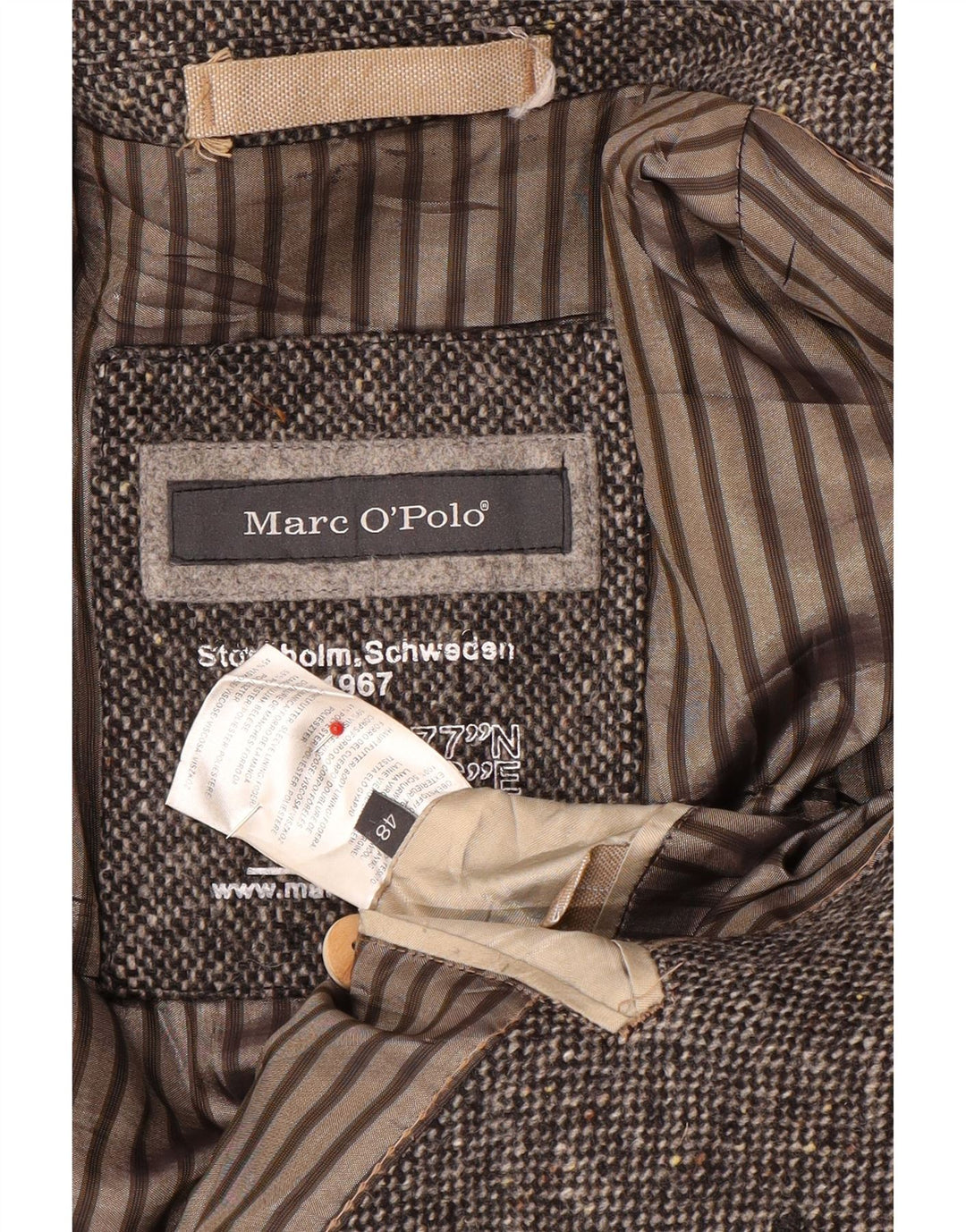 Sobretudo masculino Marc O'Polo UK 48 lã manchada cinza médio