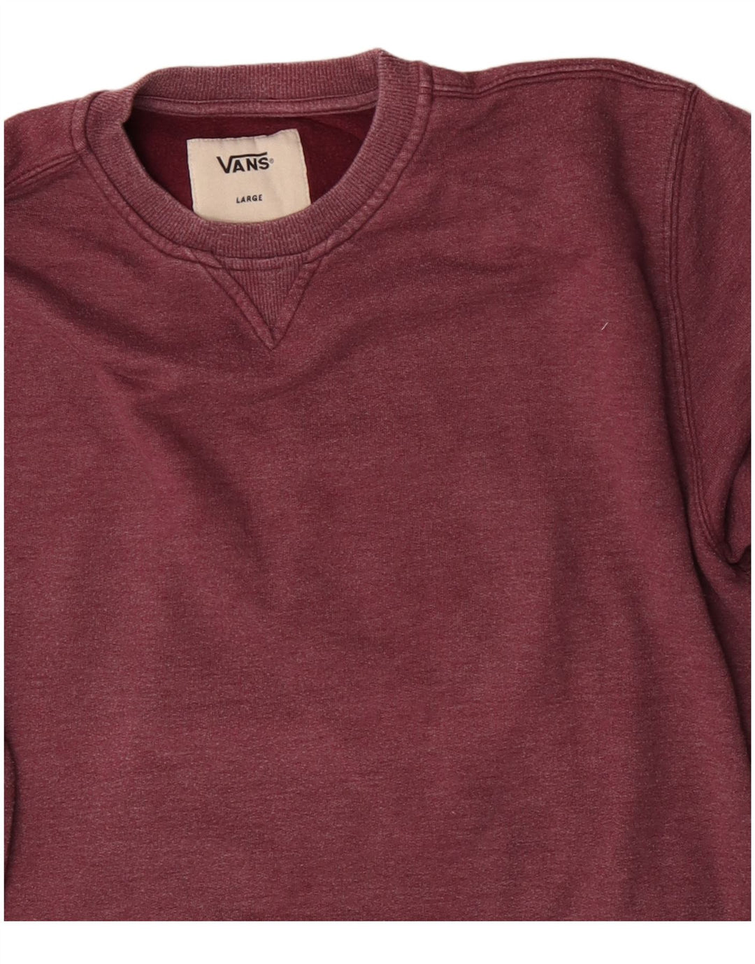 VANS Mens Moletom Jumper Grande Algodão Borgonha