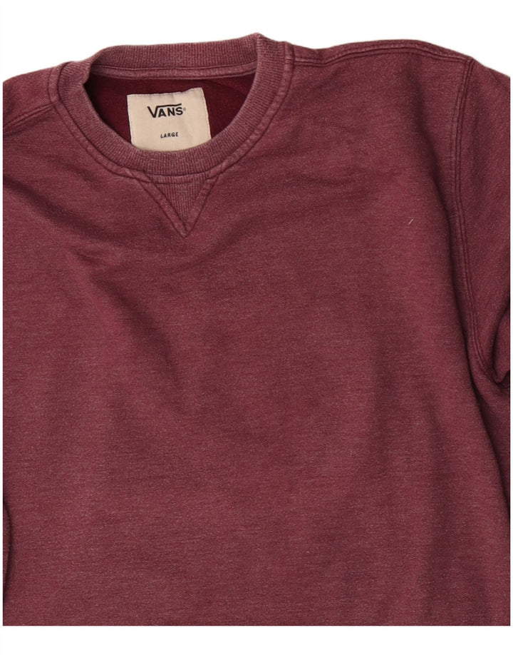 VANS Mens Moletom Jumper Grande Algodão Borgonha
